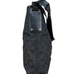 Gucci Vintage Leather Trim GG Canvas Jackie Piston Hobo Bag