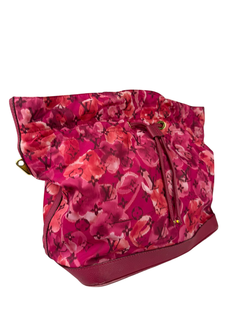 Louis Vuitton Pink Leather Trim Floral Ikat Noefull PM