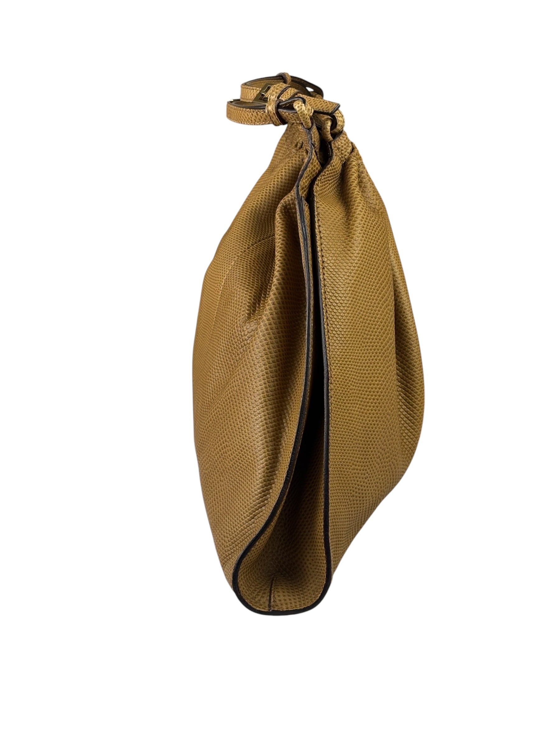 Gucci Vintage Tan Lizard Skin Hobo Bag