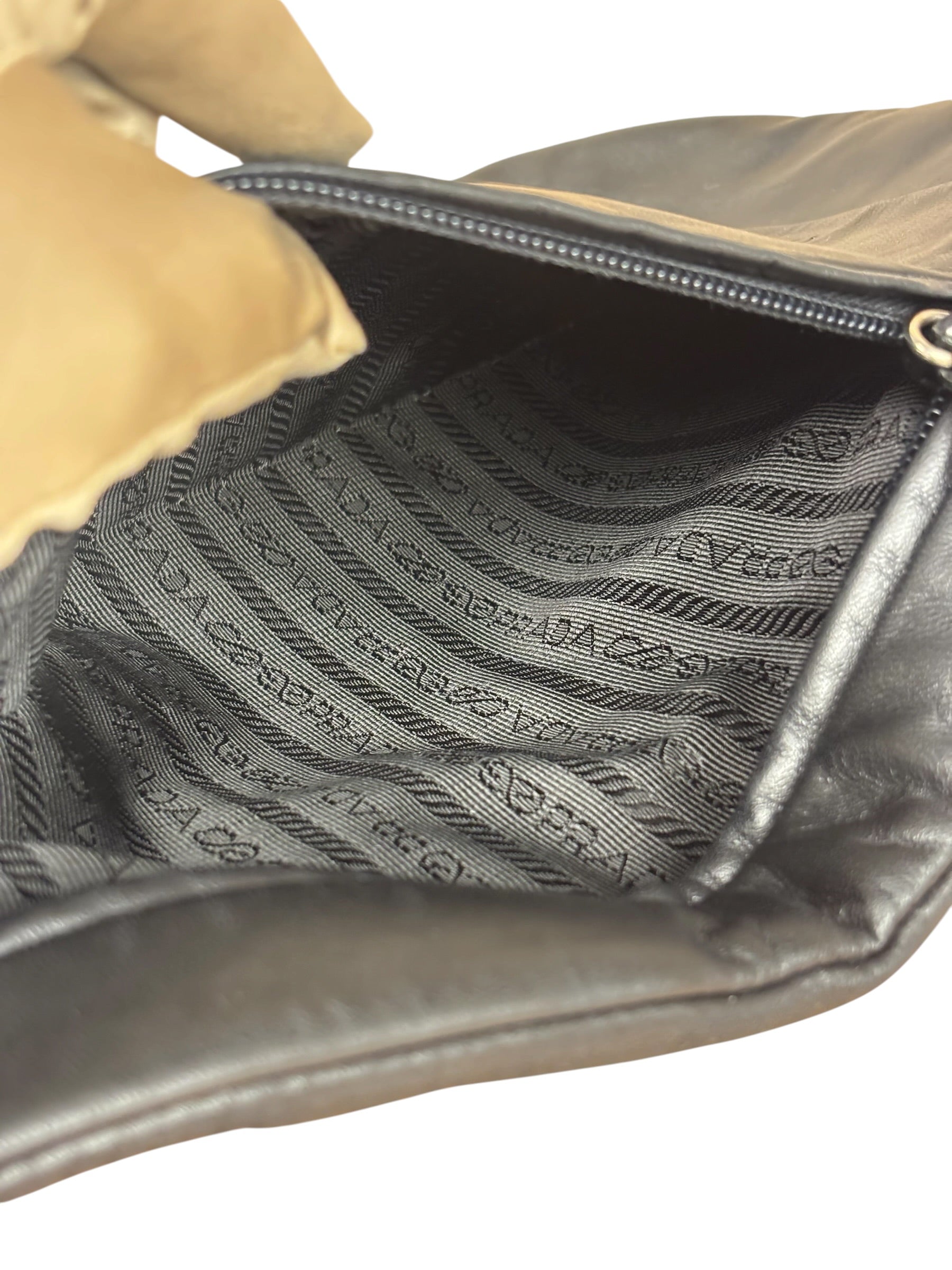 Prada Black Leather Sleek P&D Crossbody Bag
