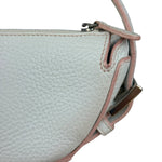 Loewe White Pebbled Leather Pink Trim Mini Boat Pochette