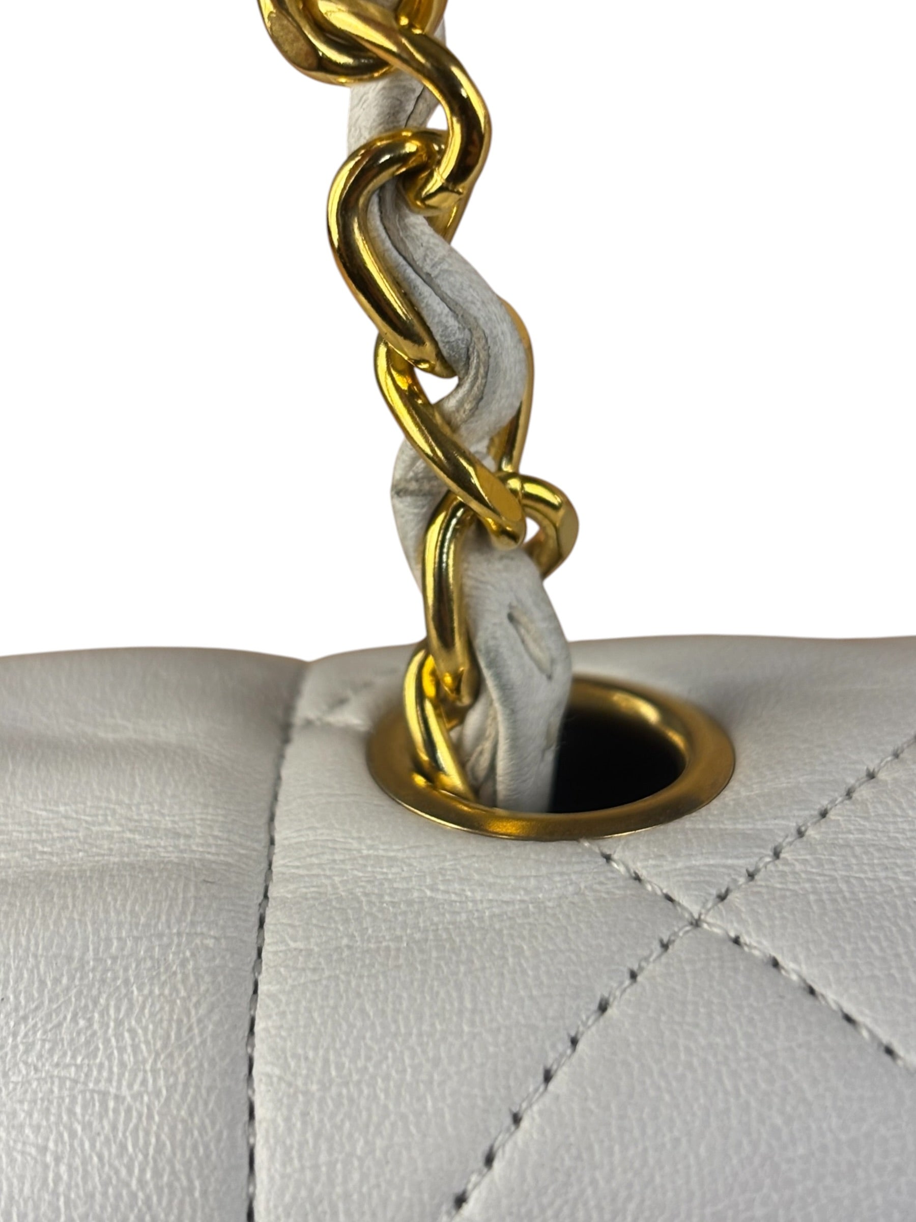 Chanel White Lambskin Diana Bijoux Flap 1992