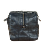 Chanel Black Leather Chocolate Bar Square-Stitched Bowler Shoulder Bag 2005