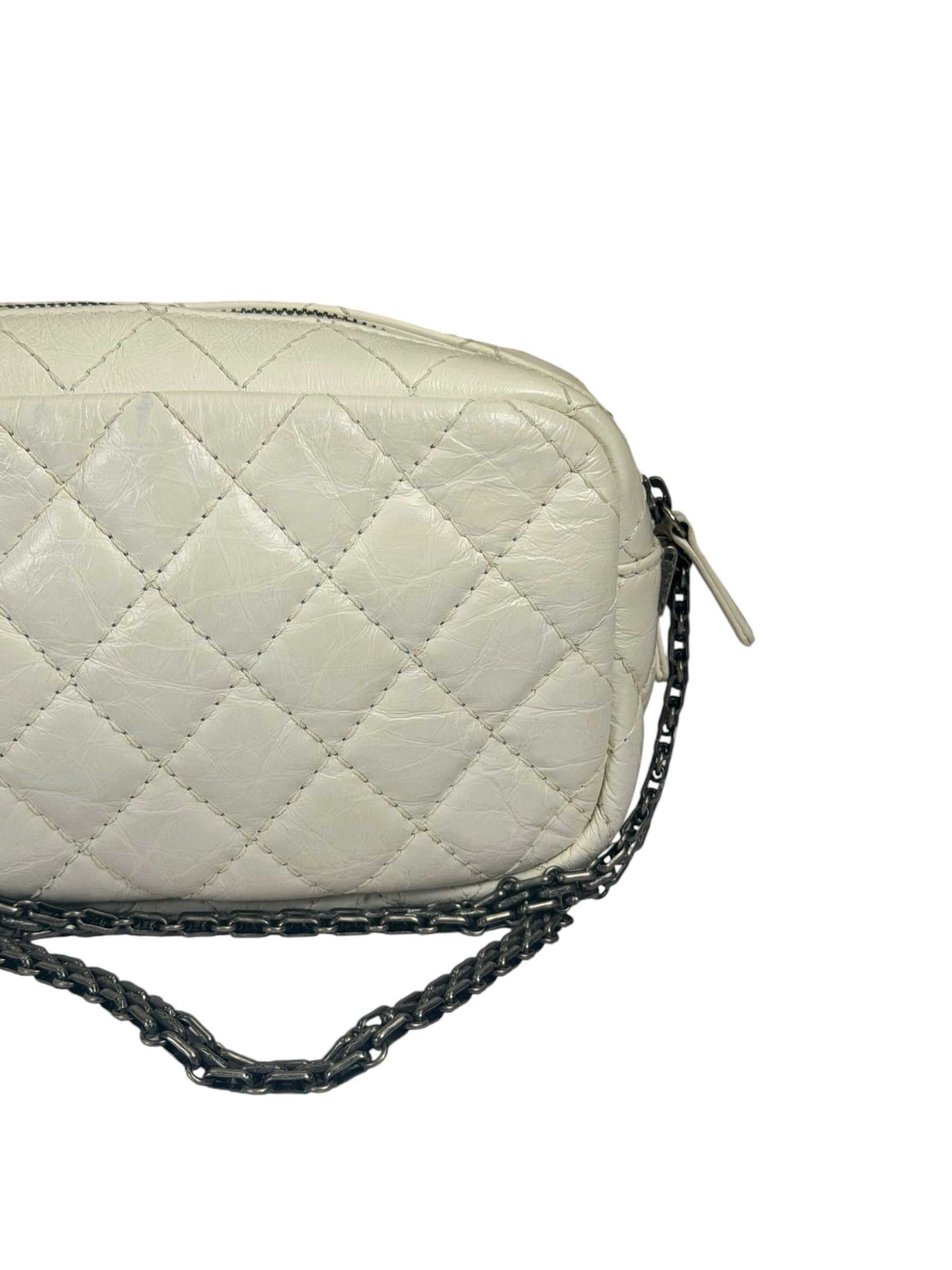 Chanel White Quilted Mini Reissue Camera Bag 2018