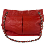Chanel Red Quilted Leather Natural Beauty Chain Tote 2010