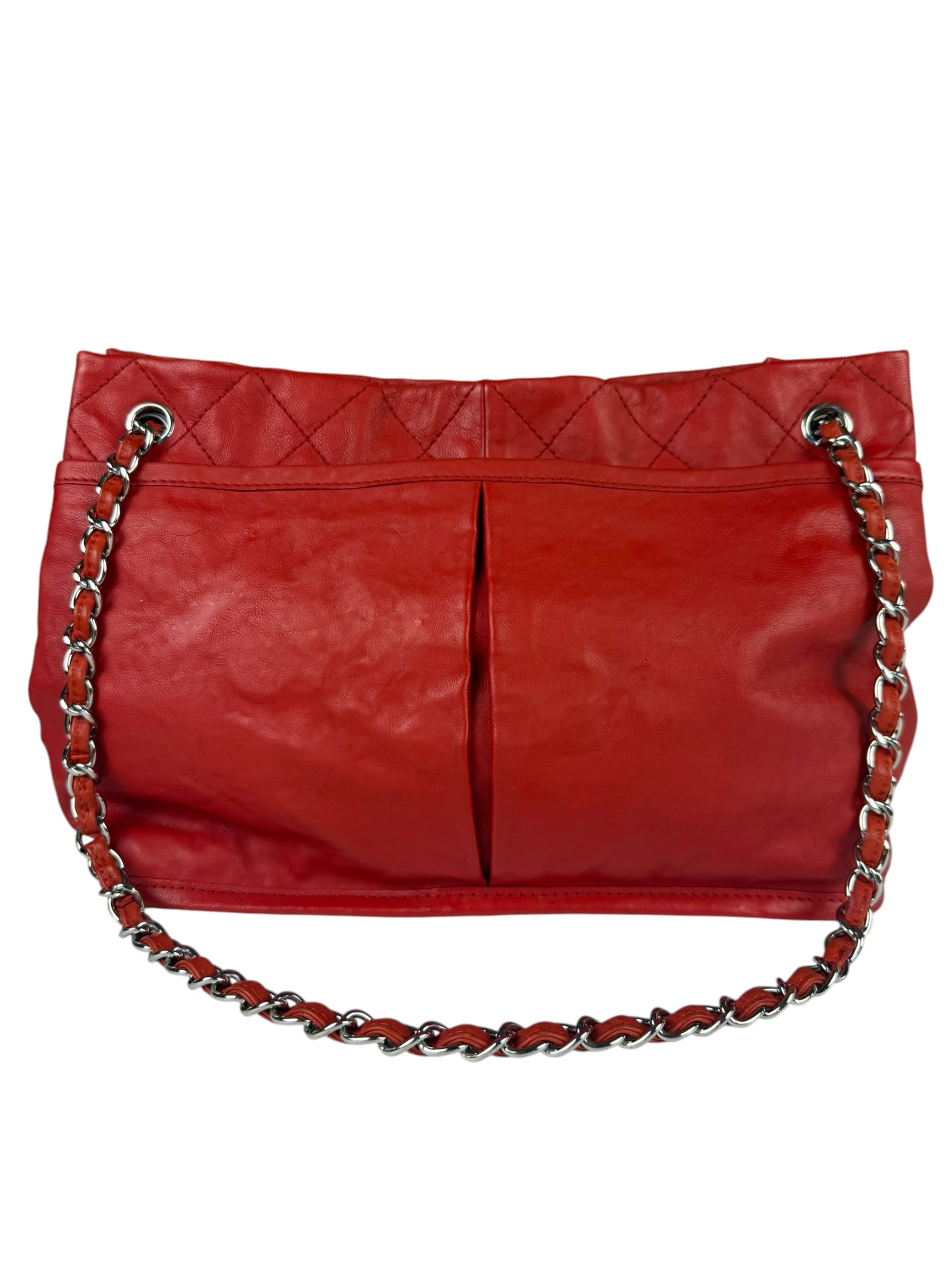 Chanel Red Quilted Leather Natural Beauty Chain Tote 2010