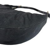 Fendi Black Leather Trim Mamma Baguette