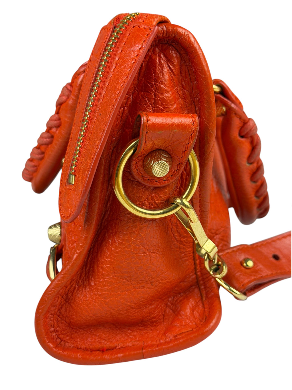 Balenciaga Red Leather Mini City Bag