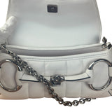 Gucci White Horsebit Vertical Quilted Leather Shoulder Bag