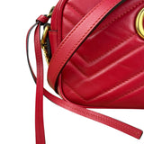 Gucci Leather GG Red Marmont Crossbody