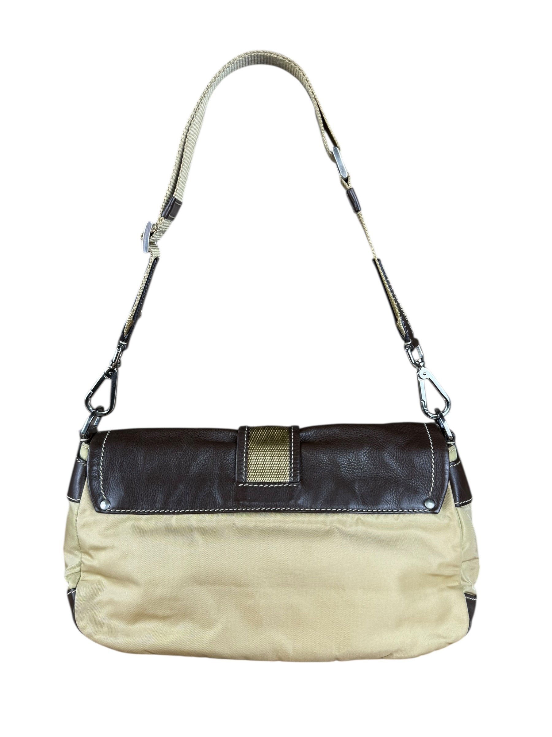 Prada Tessuto Buckle Shoulder Bag