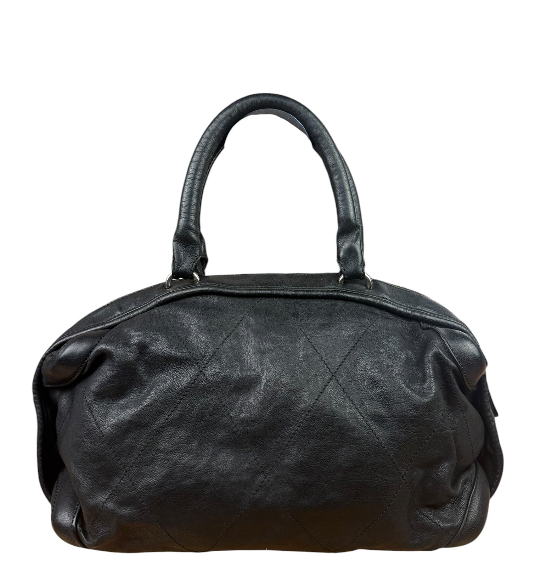 Chanel Black Quilted Leather Wild Stitch Handbag 2005