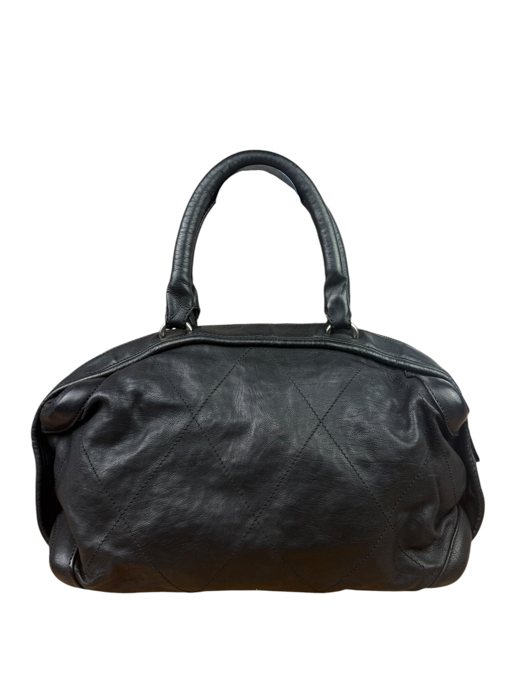 Chanel Black Quilted Leather Wild Stitch Handbag 2005