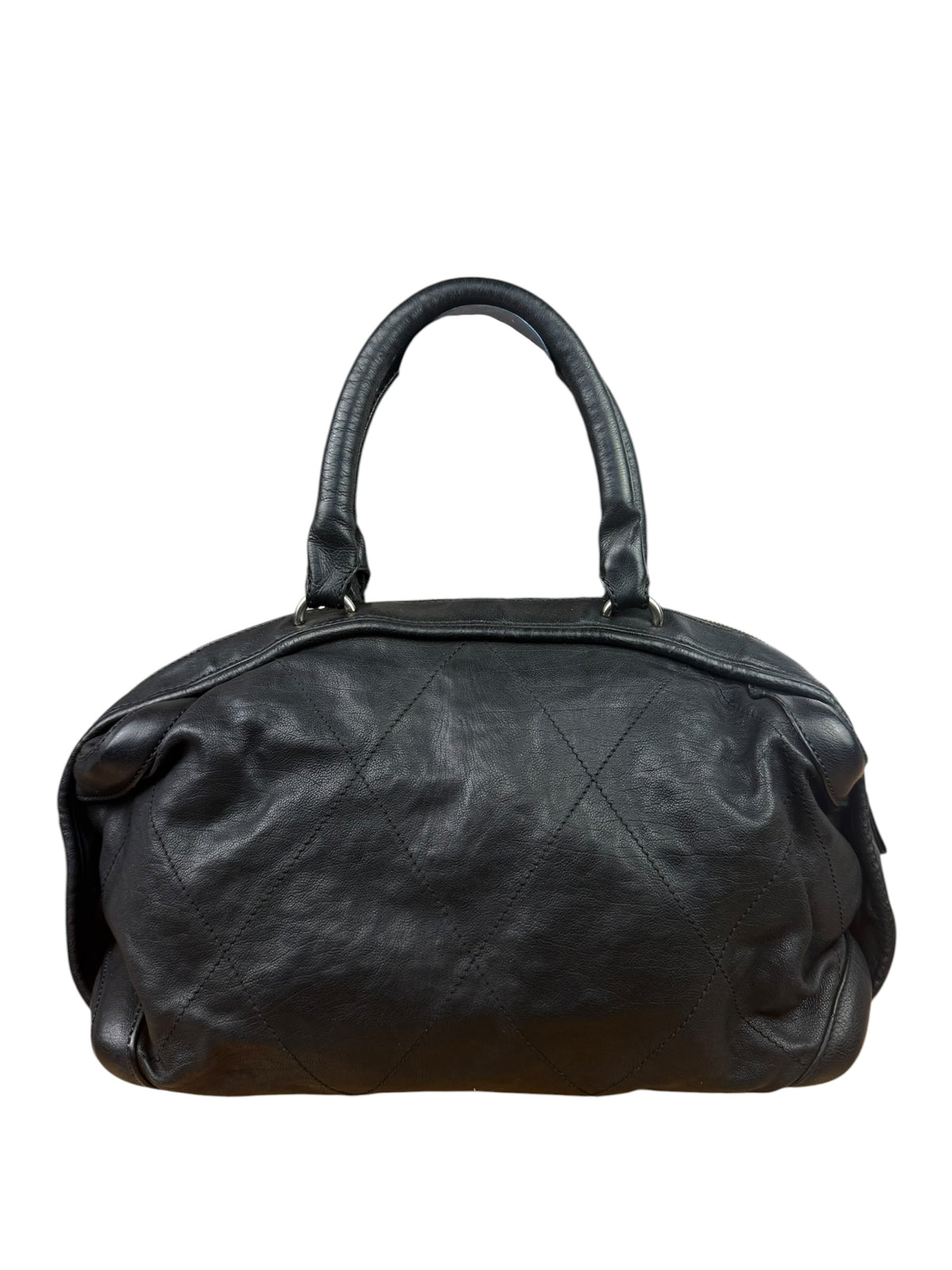 Chanel Black Quilted Leather Wild Stitch Handbag 2005