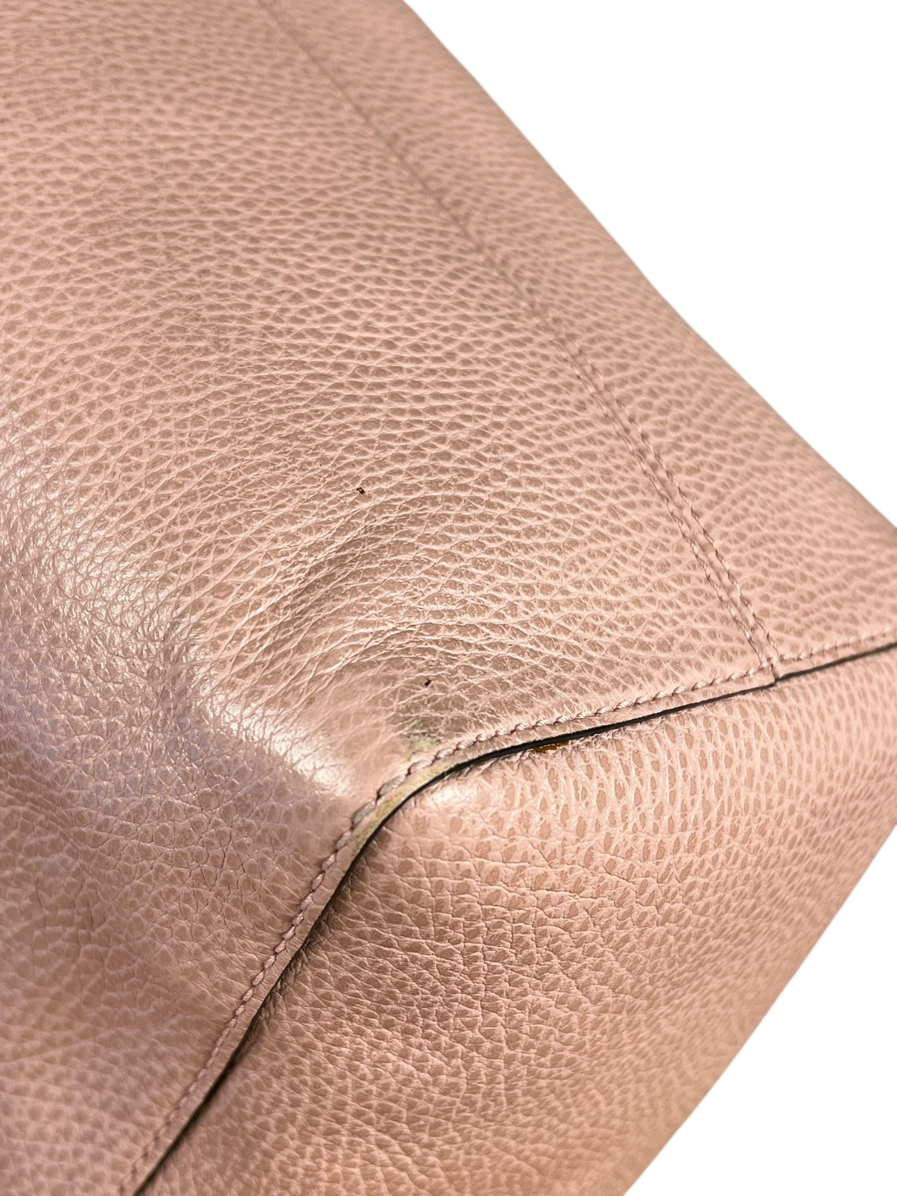 Gucci Pebbled Leather Swing Tote Pink