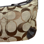 Coach Brown Leather Trim Signature Ergo Hobo Bag