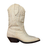 Isabel Marant White Distress Leather Western Boots