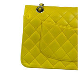 Chanel Yellow Quilted Lambskin Double Flap Bag 2009