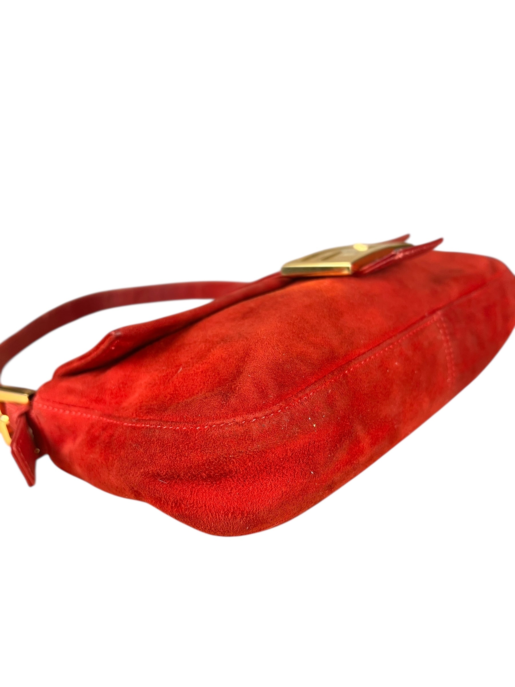 Fendi Baguette Red Suede