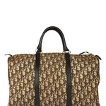 Christian Dior Brown Leather Trim Trotter Boston Bag
