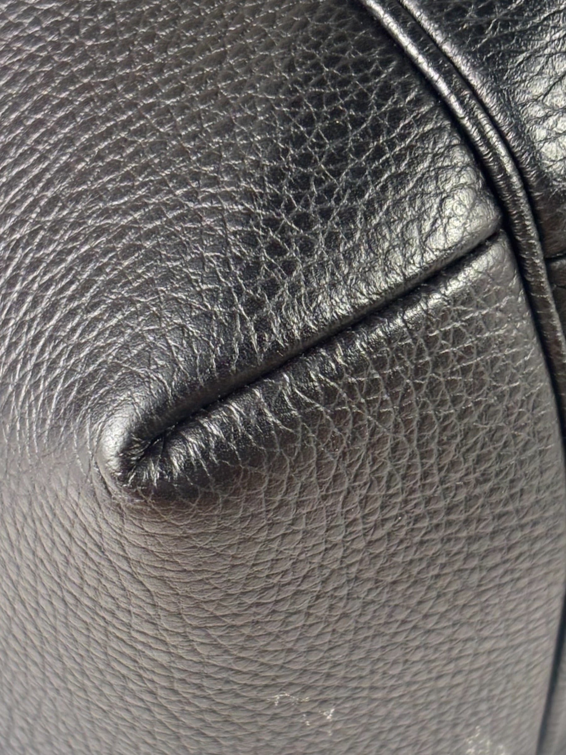 Gucci Red/Black Leather Trim GG Full Moon Tote