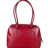 Prada Red Leather Bowling Shoulder Bag