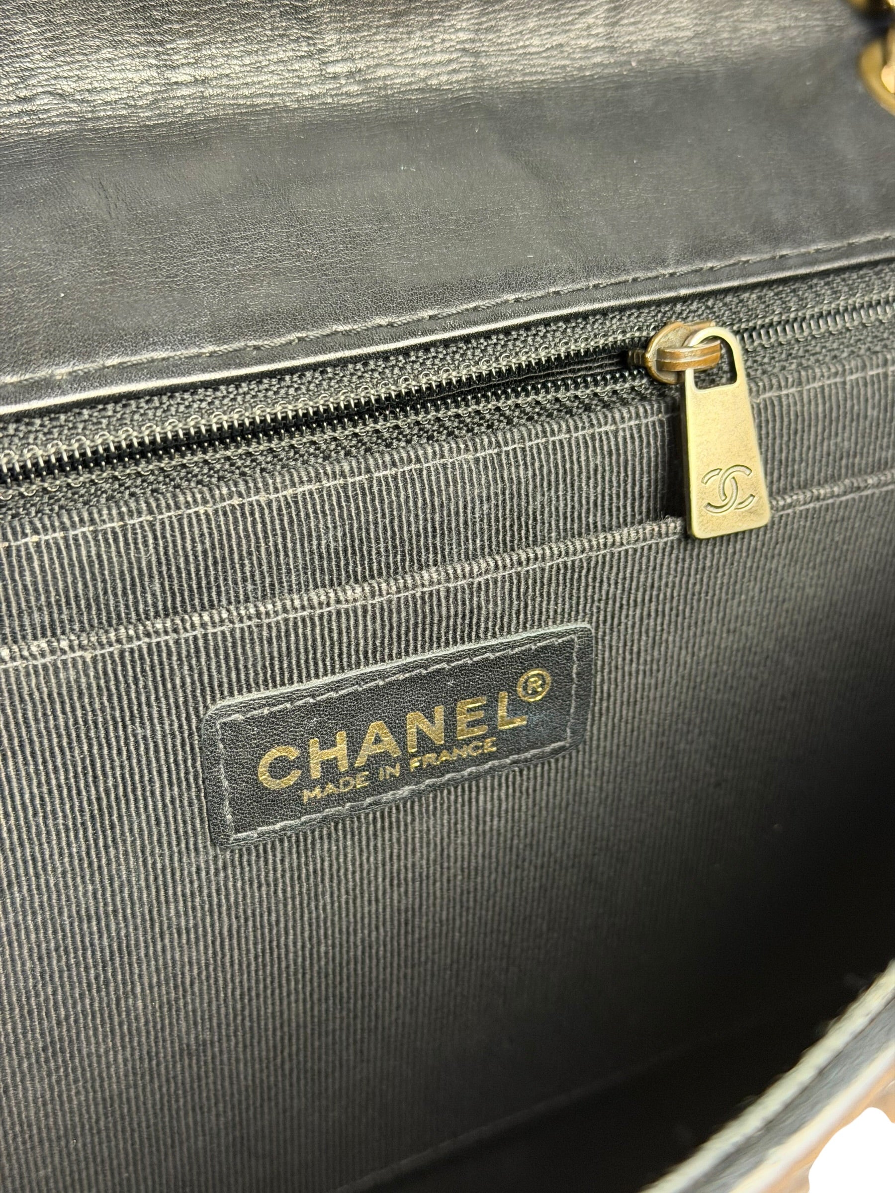 Chanel Vintage Navy Blue Leather Wild Stitch Surpique Flap Bag 2001