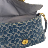 Coach Signature Blue Jacquard Denim Soft Tabby Shoulder Bag