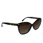 Chanel Brown 5309-B-A Crystal Baguette Bijou Cat-Eye Sunglasses