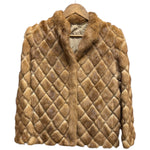 Vintage Light Brown Quilted Mink Fur Coat