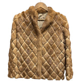 Vintage Light Brown Quilted Mink Fur Coat