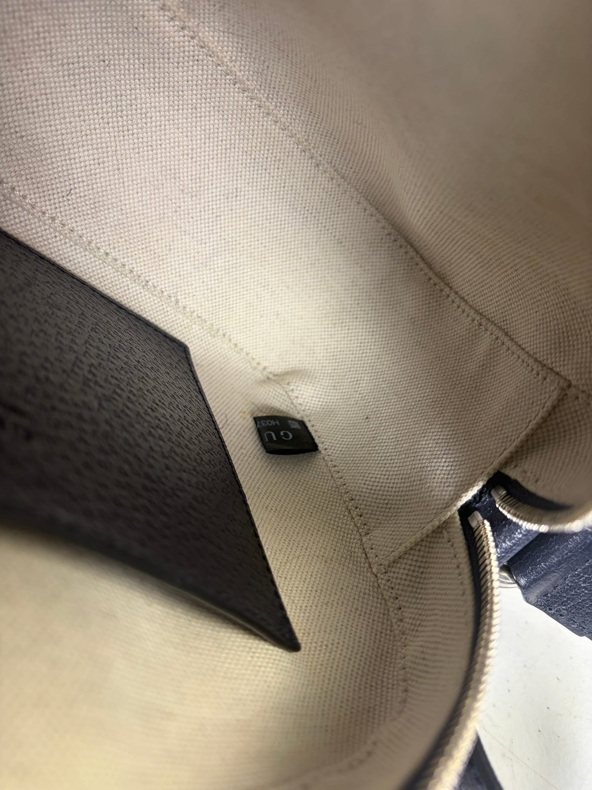 Gucci Navy/Beige Leather GG Supreme Small Ophidia Camera Bag