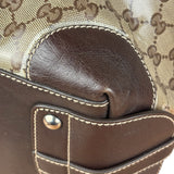 Gucci Vintage GG Coated Canvas Crystal Boston Handbag