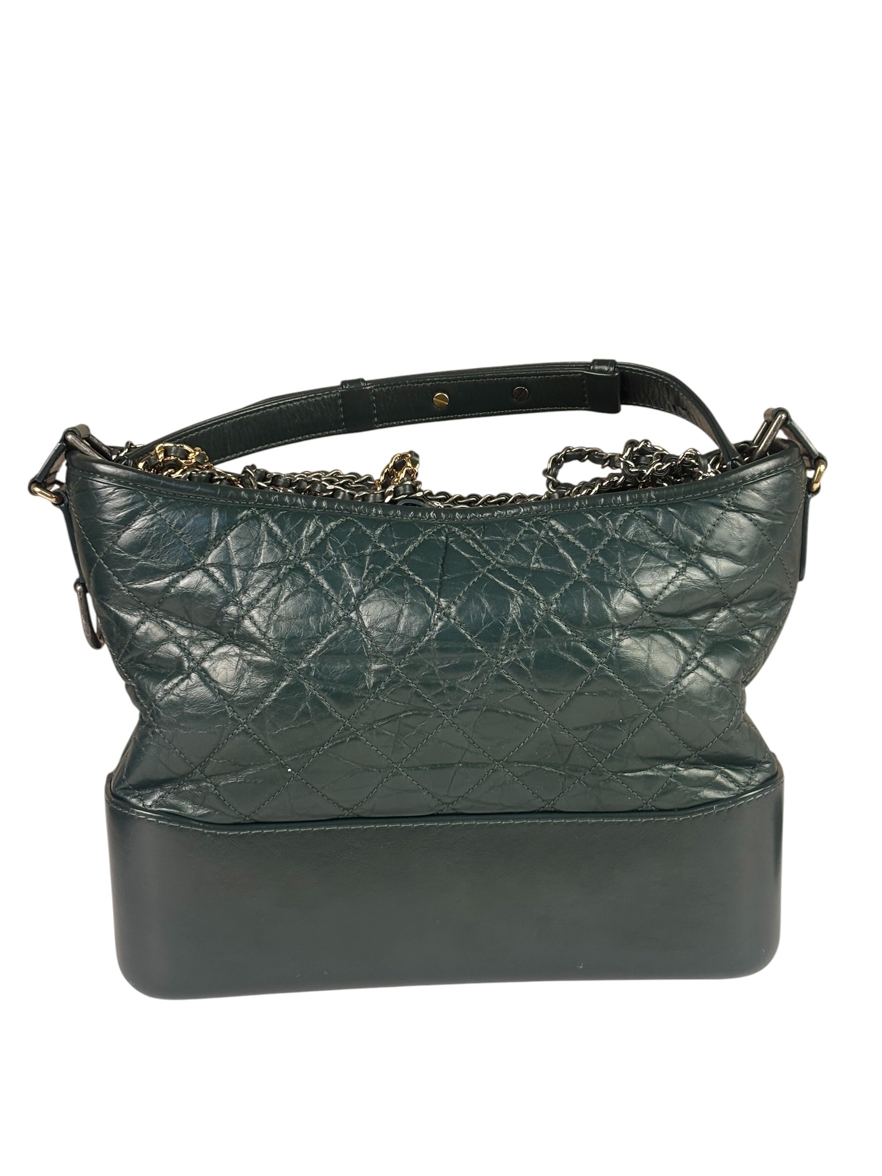 Chanel Green Calfskin Medium Gabrielle Hobo Bag 2018
