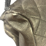 Chanel Metallic Gold Quilted Caviar Just Mademoiselle Bowling Bag 2010