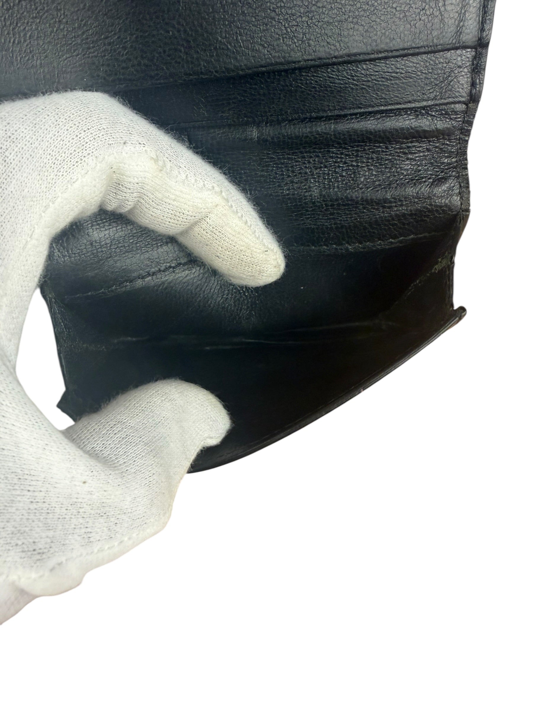 Balenciaga Black Leather Cash Mini Wallet