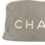 Chanel Vintage Grey Quilted Woven Sports Line Canvas Bowler Bag  2001