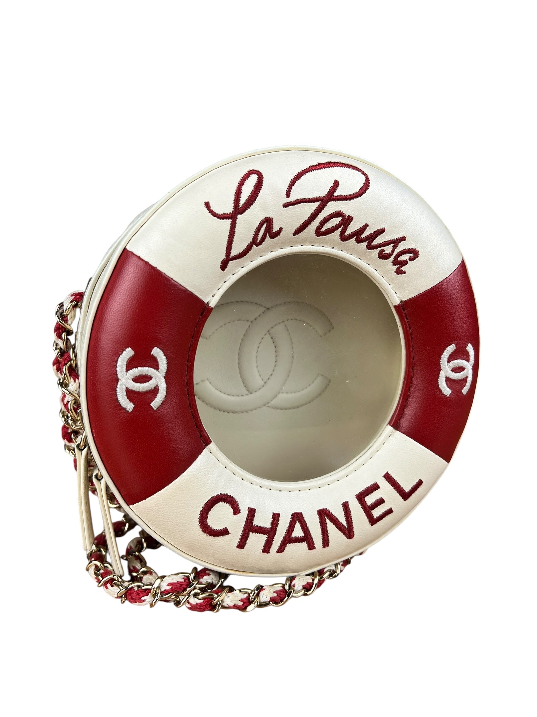 Chanel Limited Edition Lifesaver Round Crossbody Red