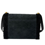 YSL Bicolor Quilted-Suede Shearling Gaby Shoulder Bag