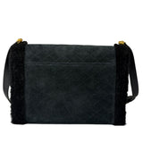 YSL Bicolor Quilted-Suede Shearling Gaby Shoulder Bag