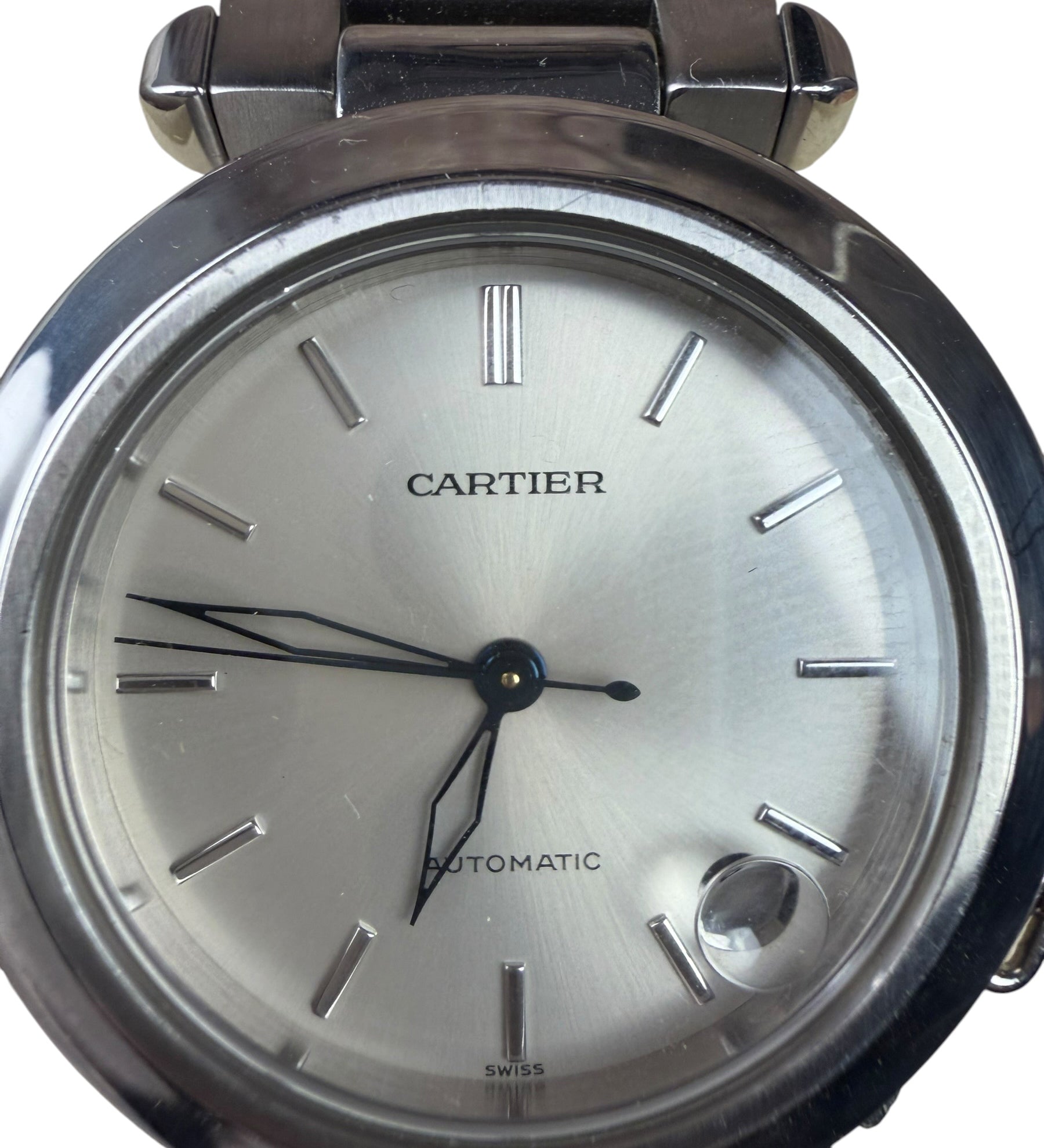Cartier Pasha C Automatic Silver Stick Dial