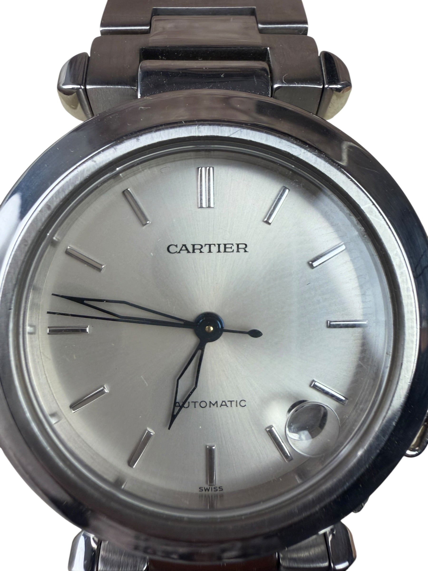 Cartier Pasha C Automatic Silver Stick Dial