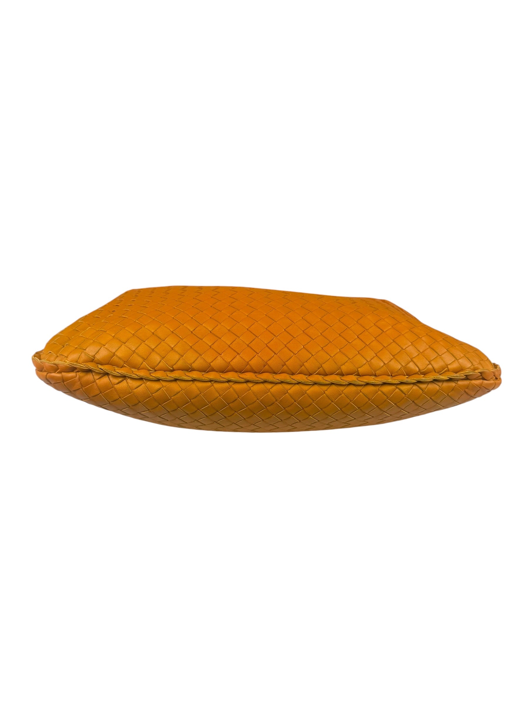 Bottega Veneta Orange Leather Intercciato Hobo Bag