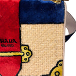 Prada Multicolor Velvet/Leather Trim Trompe L'oeil Cahier Crossbody Bag