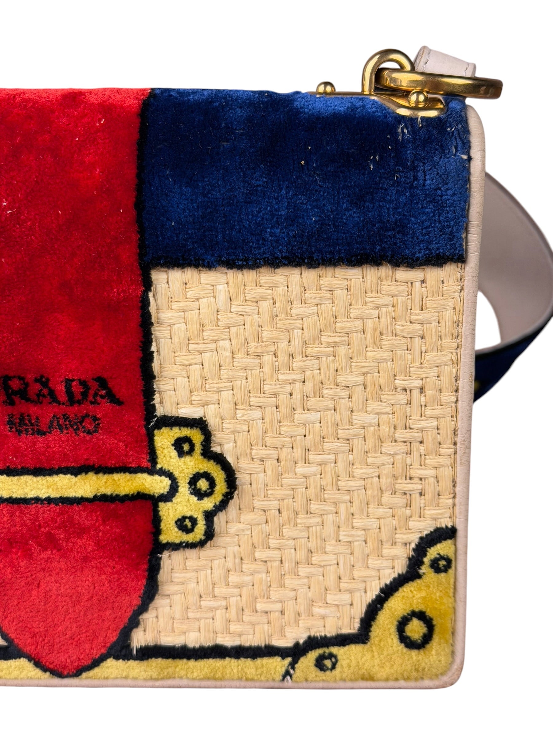 Prada Multicolor Velvet/Leather Trim Trompe L'oeil Cahier Crossbody Bag