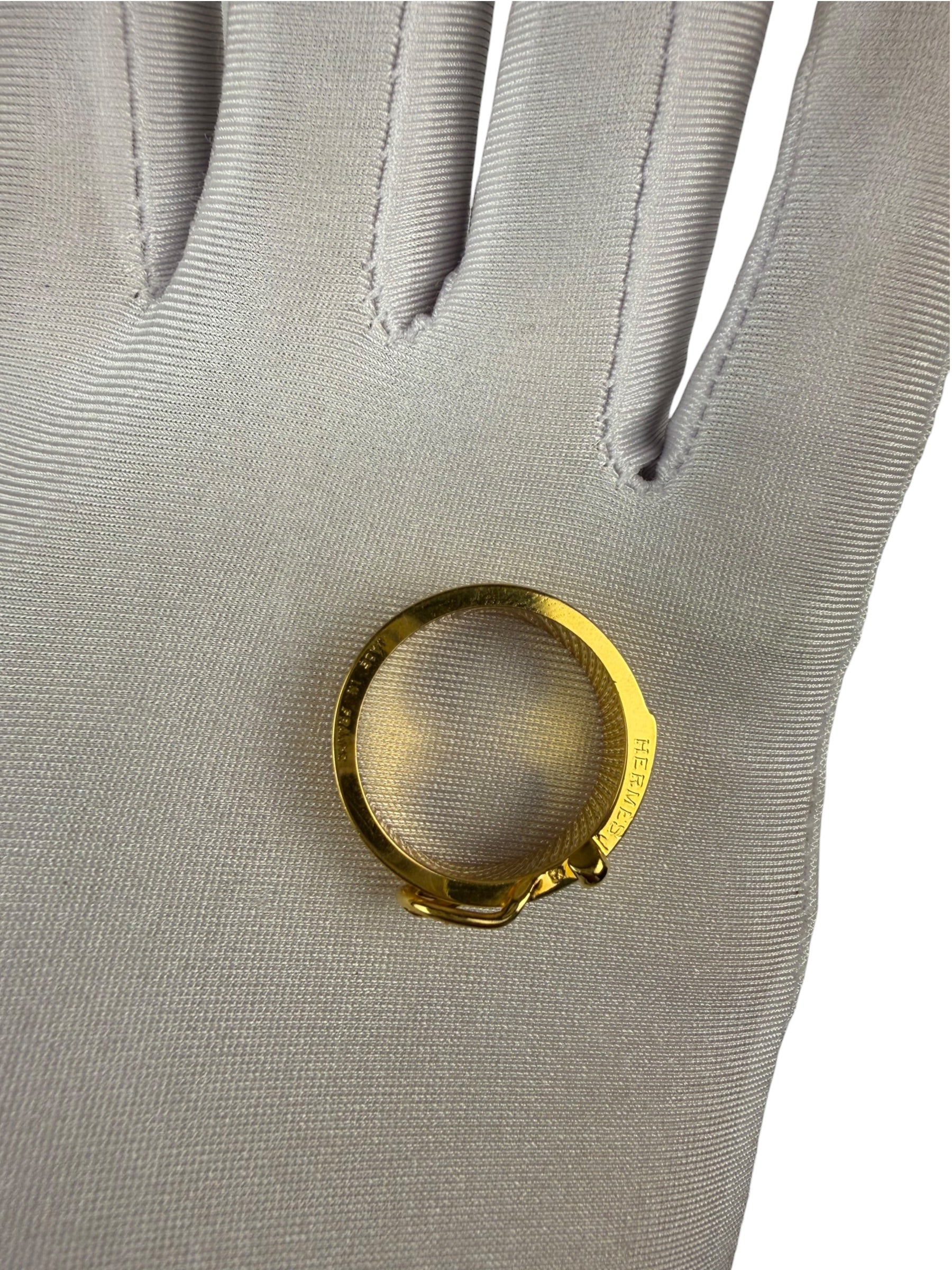 Hermes Gold Belt Buckle Scarf Ring