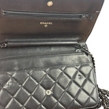 Chanel Black Quilted Lambskin Boy Flap Wallet On Chain 2014