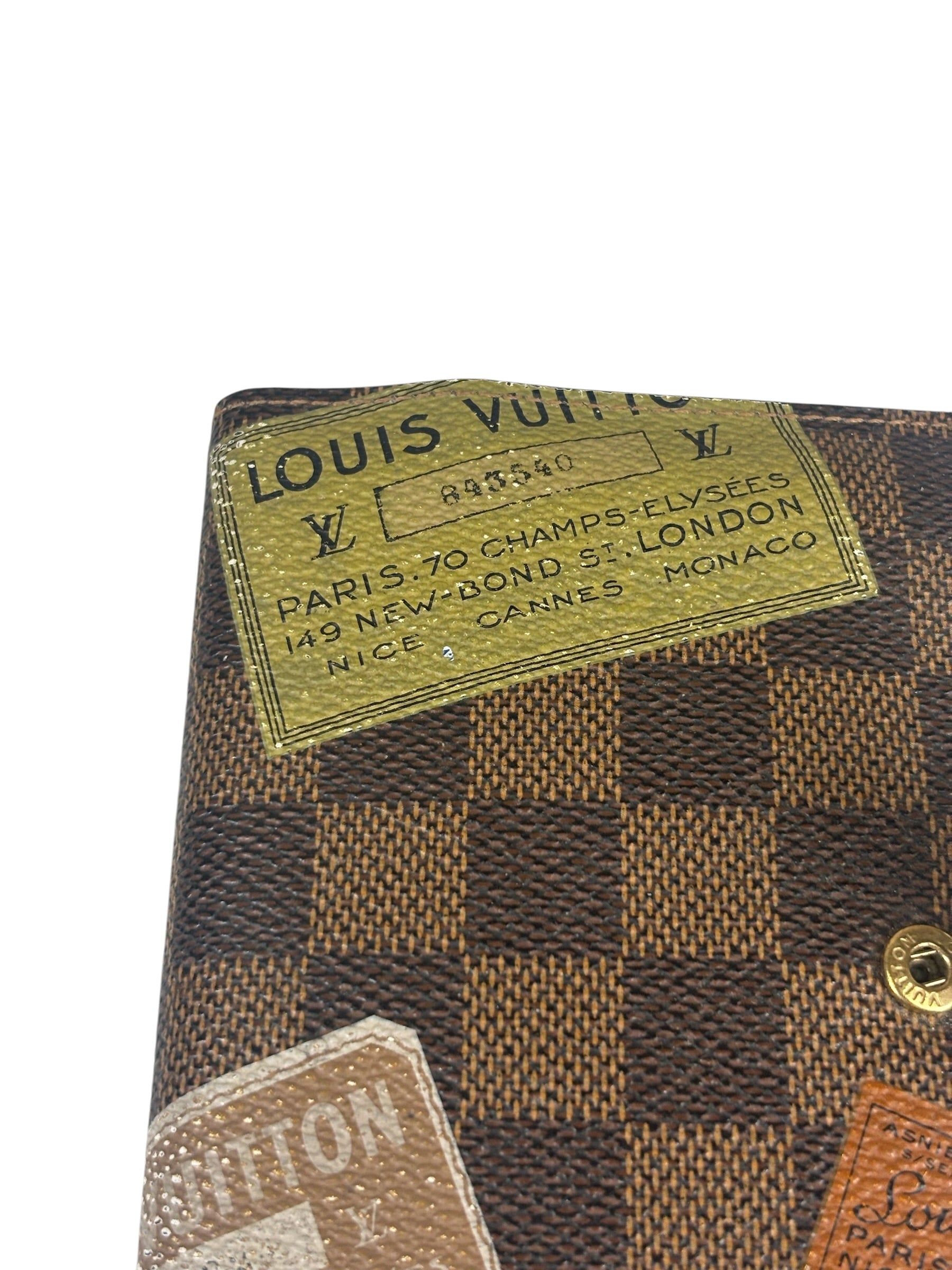 Louis Vuitton Damier Ebene Trunk & Labels Small Ring Agenda Cover