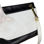 Chanel Vintage Black/White Leather CC Chain Tote '89-'91
