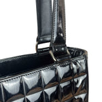 Chanel Vintage Black Patent Leather Chocolate Bar Tote Bag 2002